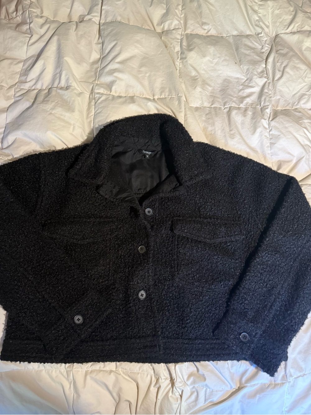 George Black Teddy Bouclé Cropped Jacket